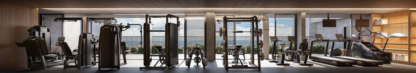 Academia do Icon com equipamentos Technogym